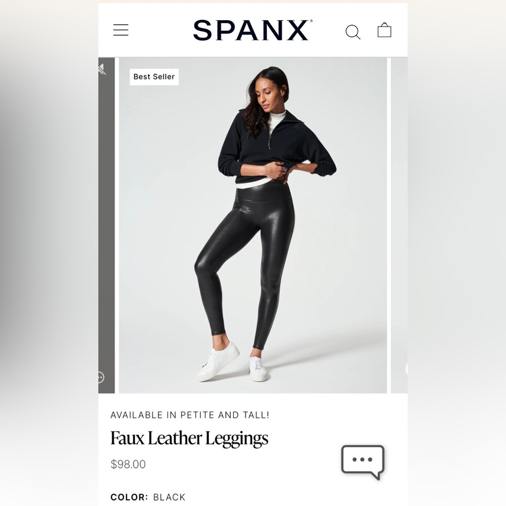 SPANX Medium Petite Faux Leather Leggings
